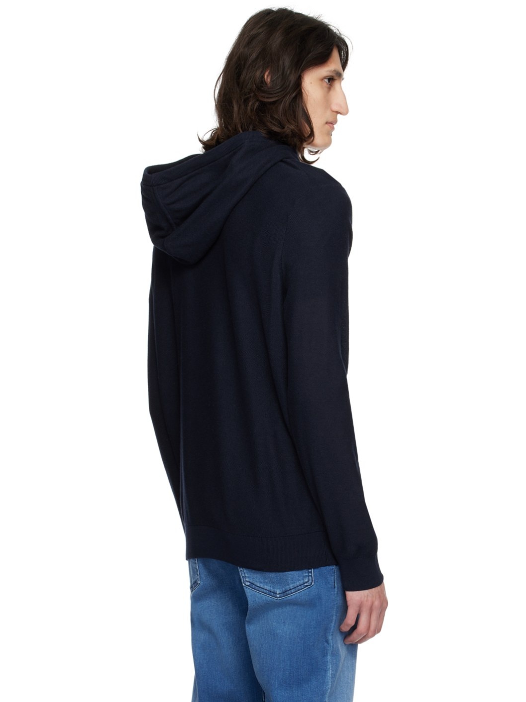 Blue Drawstring Hoodie - 3