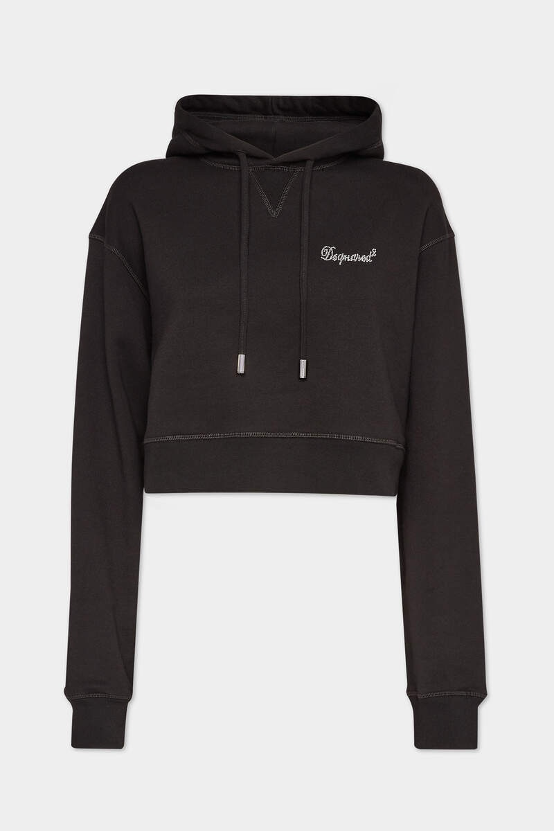 LOGOED CROPPED HOODIE SWEATSHIRT - 1