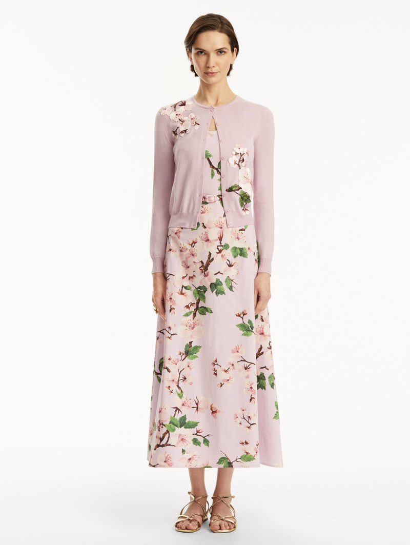 Oscar de la Renta CHERRY BLOSSOM THREADWORK CARDIGAN outlook