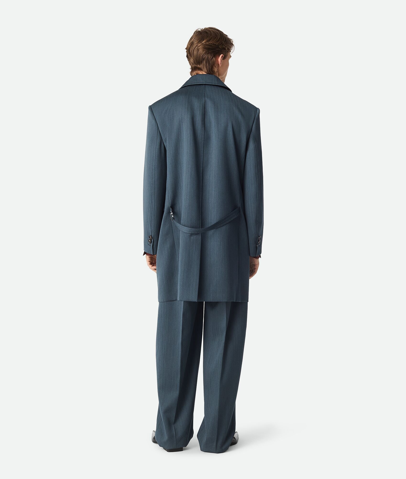 Wool Subtle Chevron Coat - 3