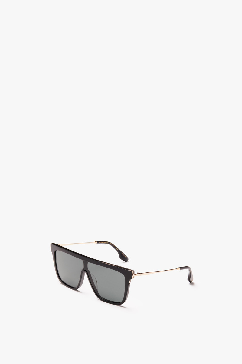 Victoria Beckham Rectangular Shield Sunglasses In Black outlook