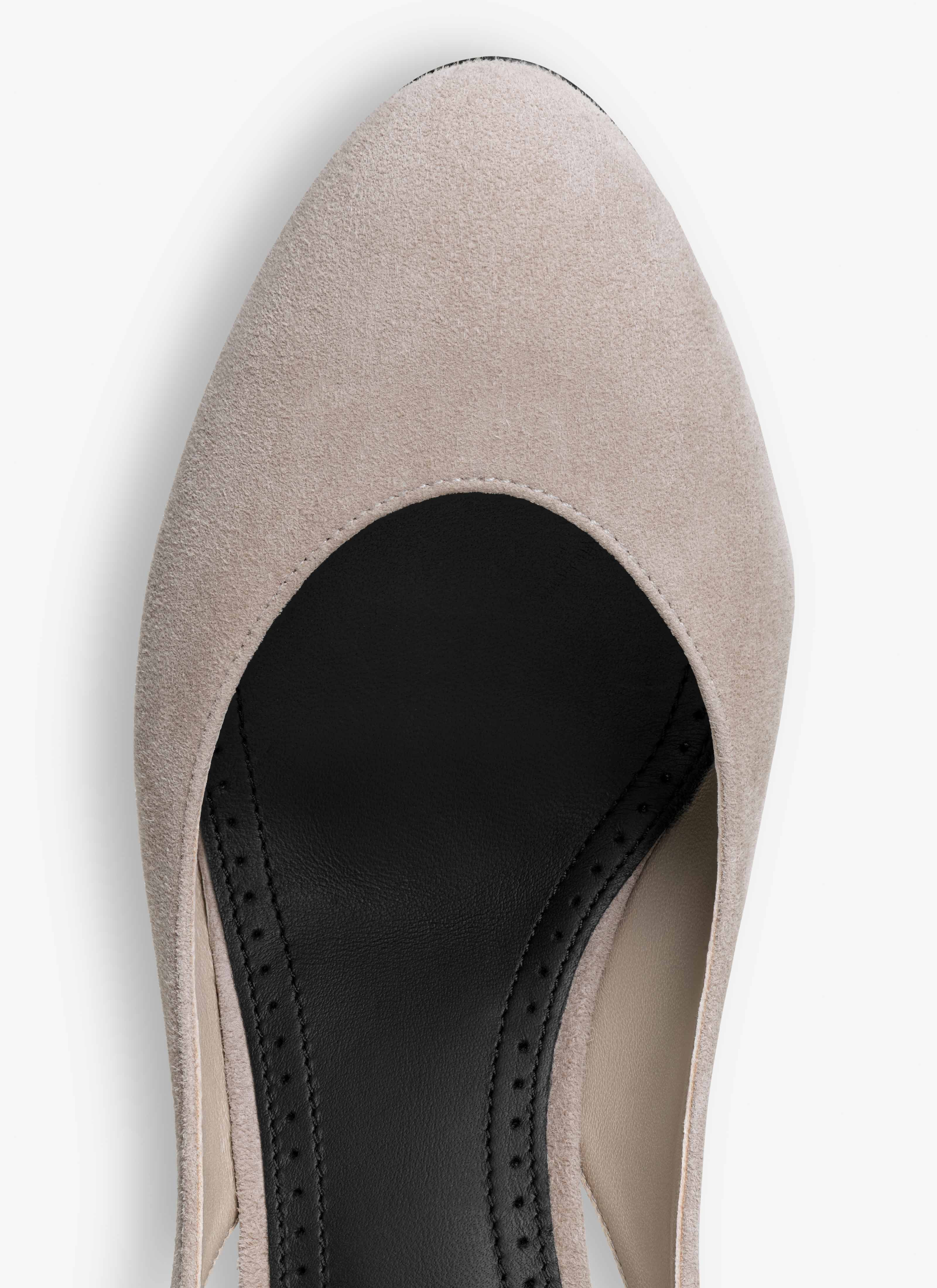 DECOLLETE SLINGBACKS IN  SUEDE GOATSKIN - 4