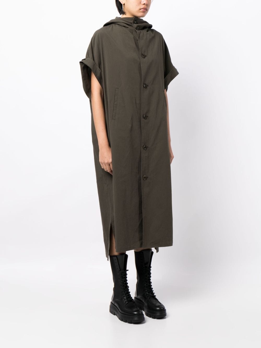 slouchy-hooded button-down cape - 3