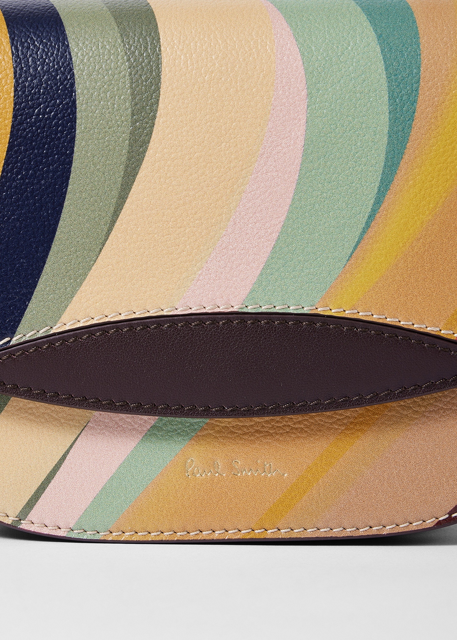 Women's 'Dusky Swirl' Leather Saddle Bag - 3