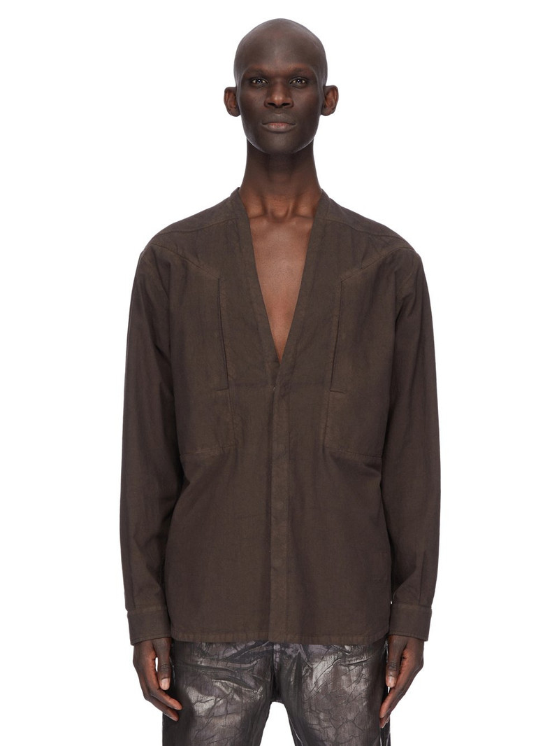 button-fastening cotton shirt - 1