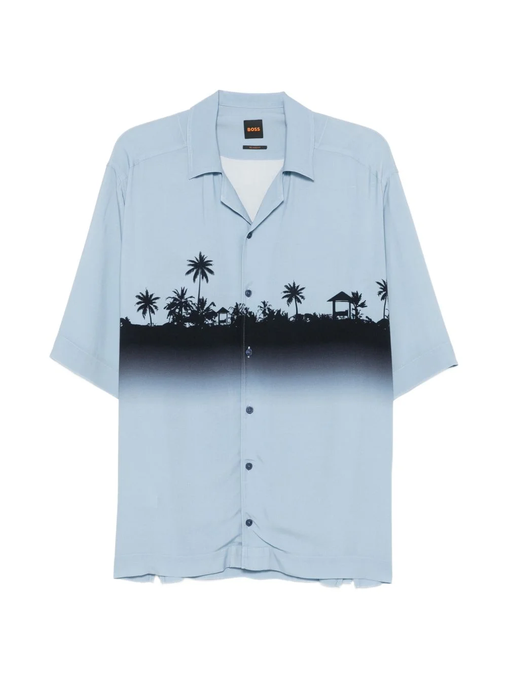 palm-tree print ombré shirt - 1