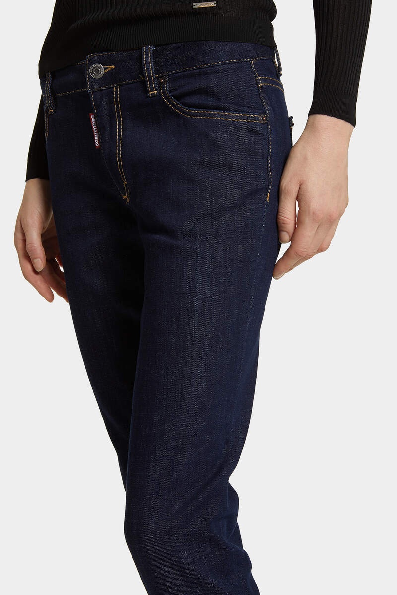 DARK RINSE WASH MEDIUM WAIST TWIGGY JEANS - 6