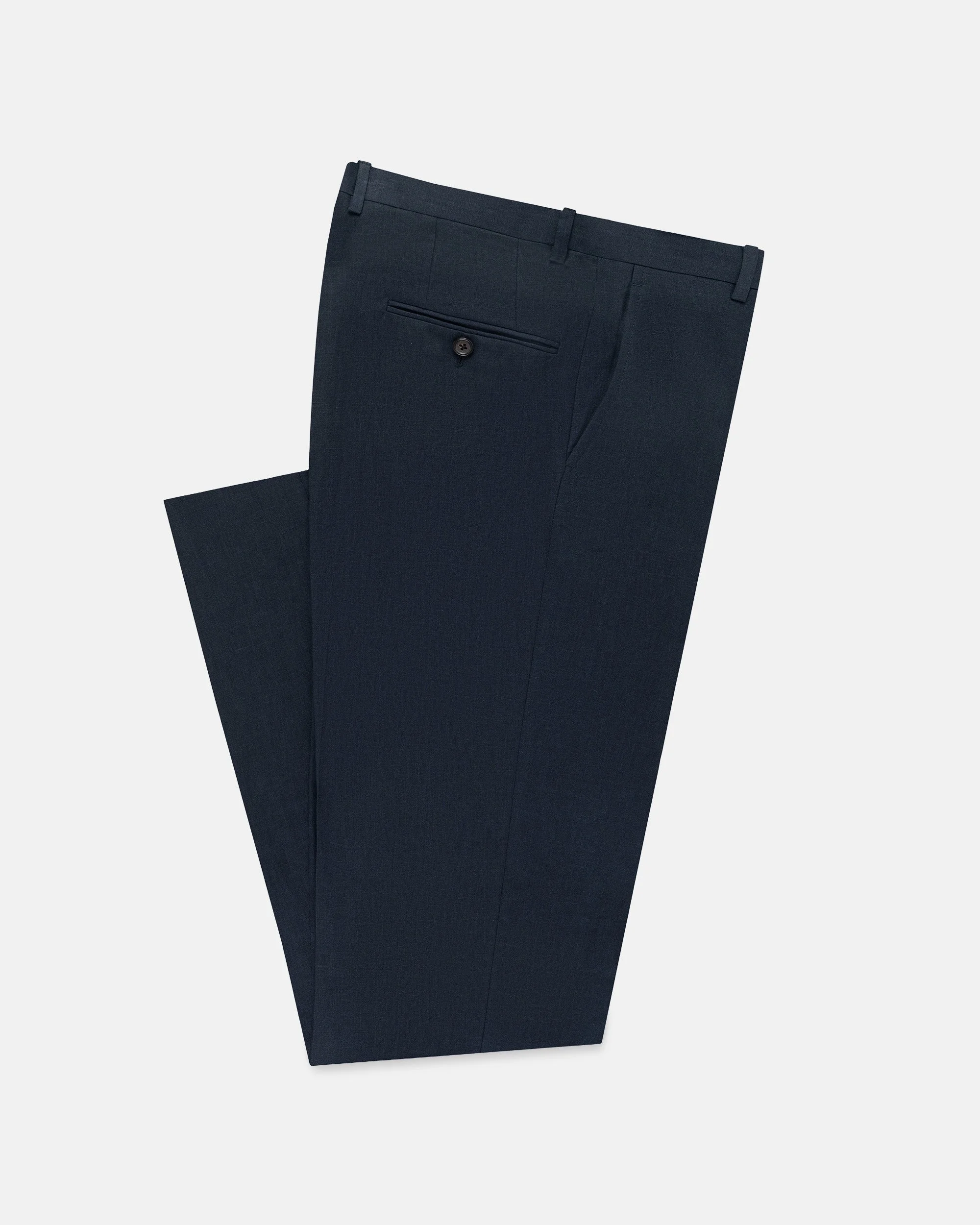MADE-IN-USA NAVY LINEN TROUSER - 1
