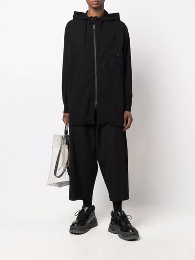 Yohji Yamamoto zip-front hooded shirt outlook