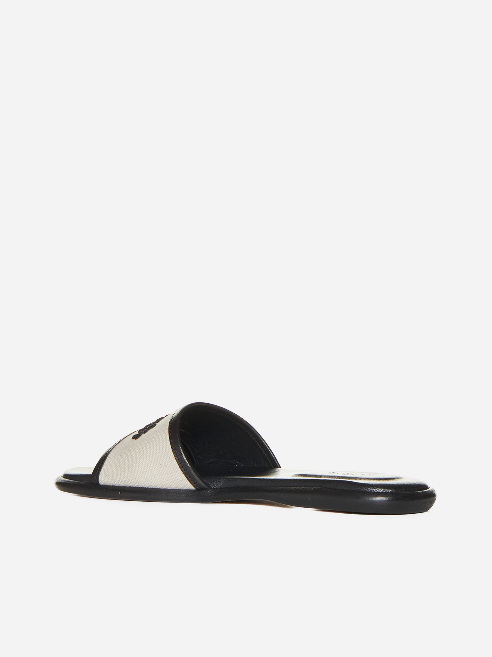 Vikee canvas and leather slides - 3
