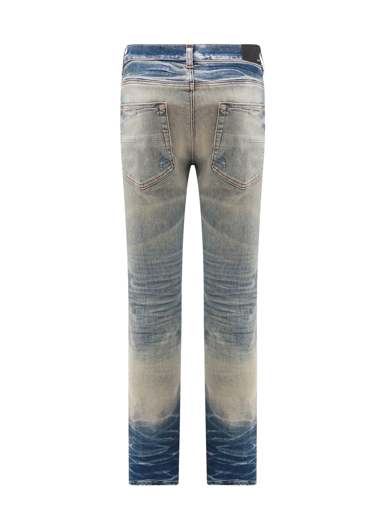 Stretch cotton jeans with back logo patch - 2