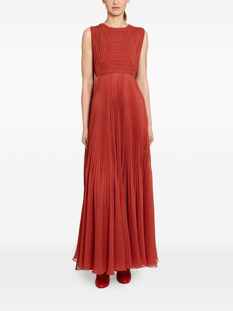 GIAMBATTISTA VALLI pleated silk maxi dress outlook