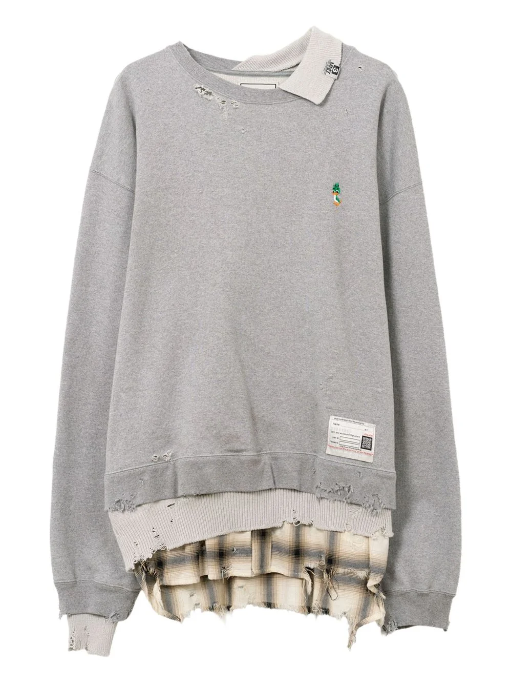 layered frayed sweatshirt - 1