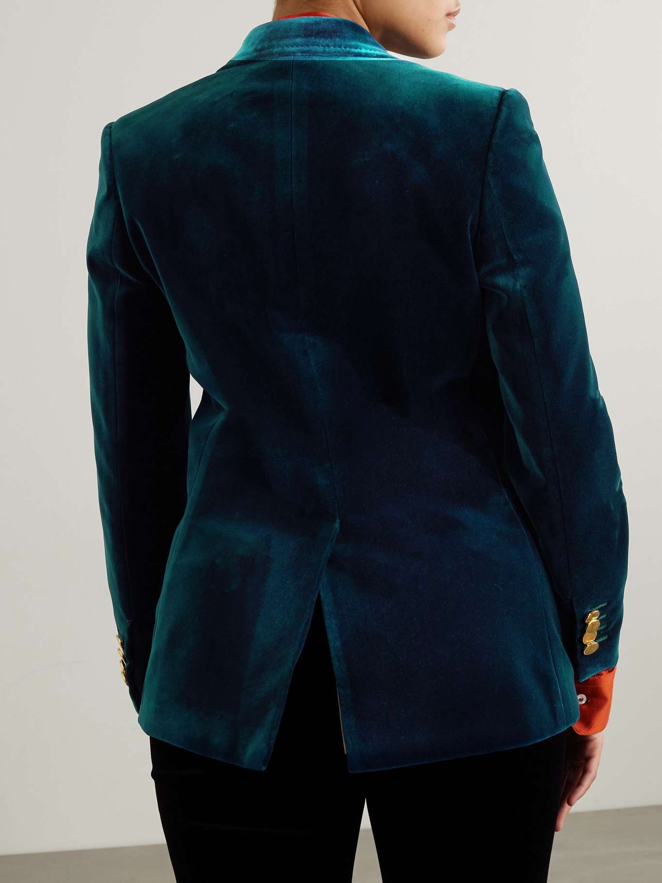 Embellished cotton-velvet blazer - 4