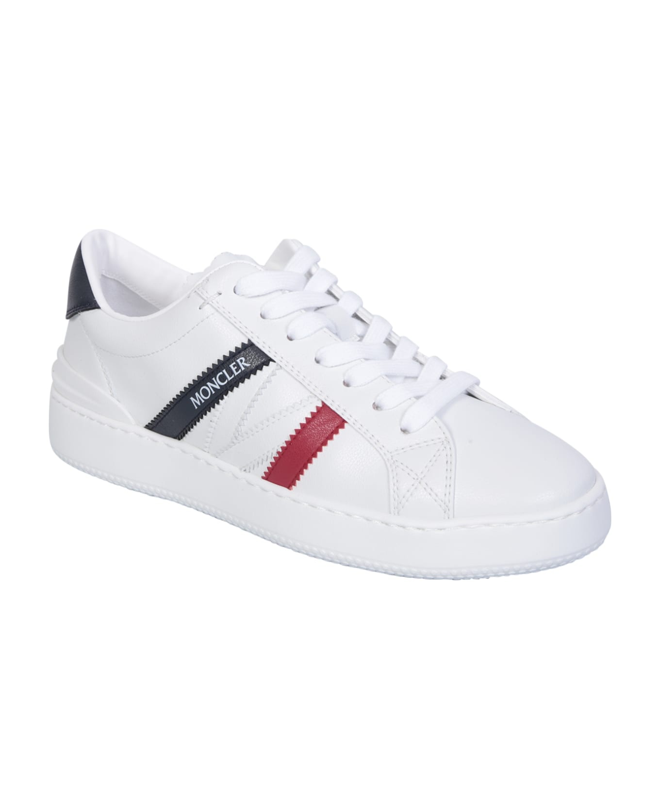 Monaco M Sneakers In White, Blue And Red - 2