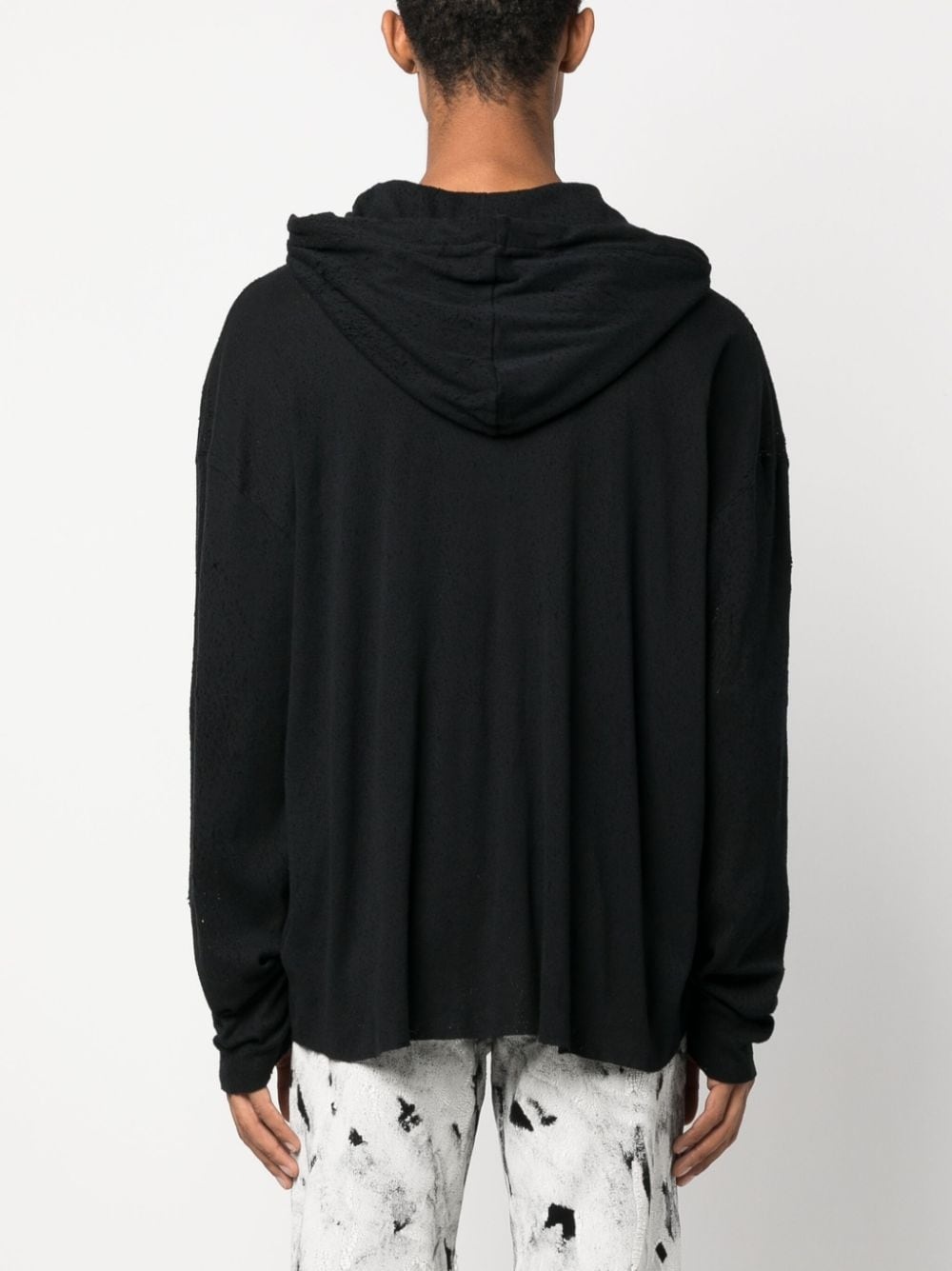 distressed cotton hoodie - 4