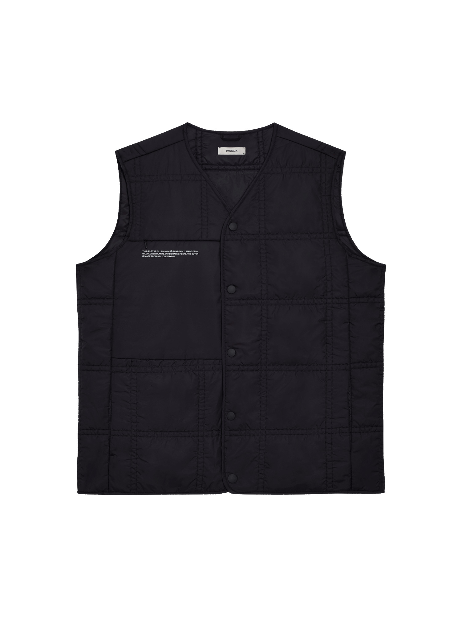 Womens Flower-Warmth Quilted Gilet - Black - 1