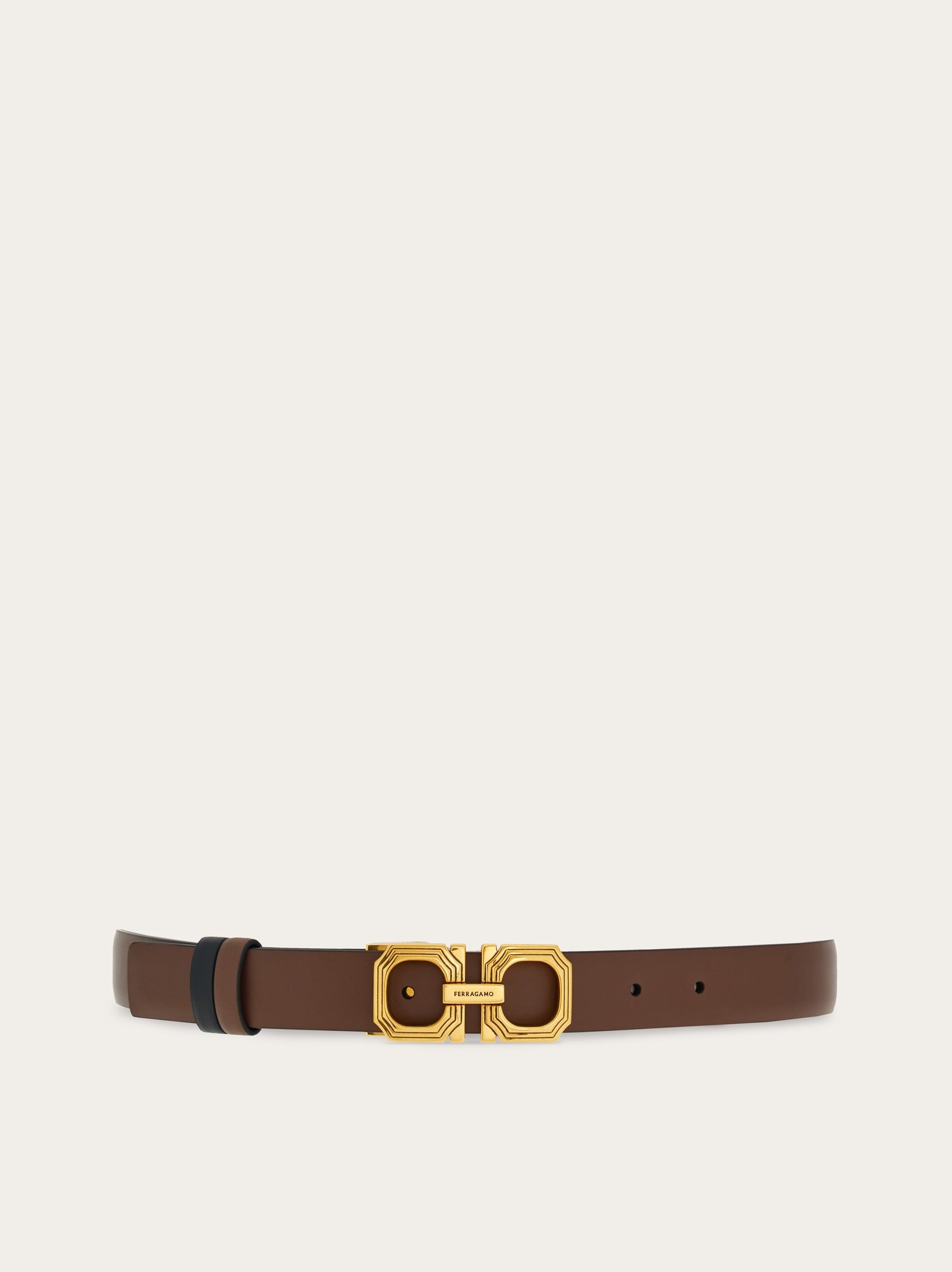 Reversible and adjustable squared Gancini belt - 1