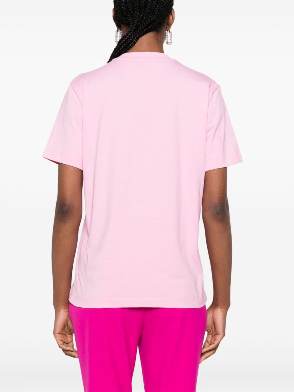 logo-embroidered cotton T-shirt - 4