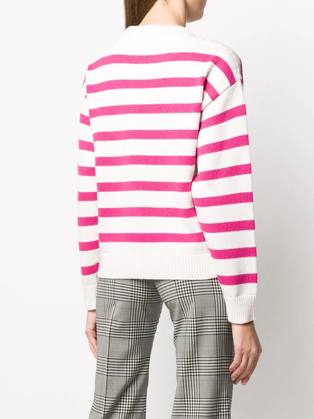 striped logo knit jumper - 4