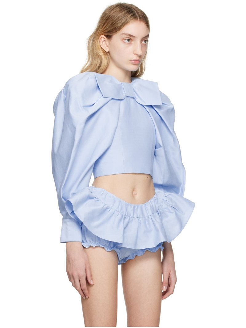 bow-embellished puff-sleeve top 2