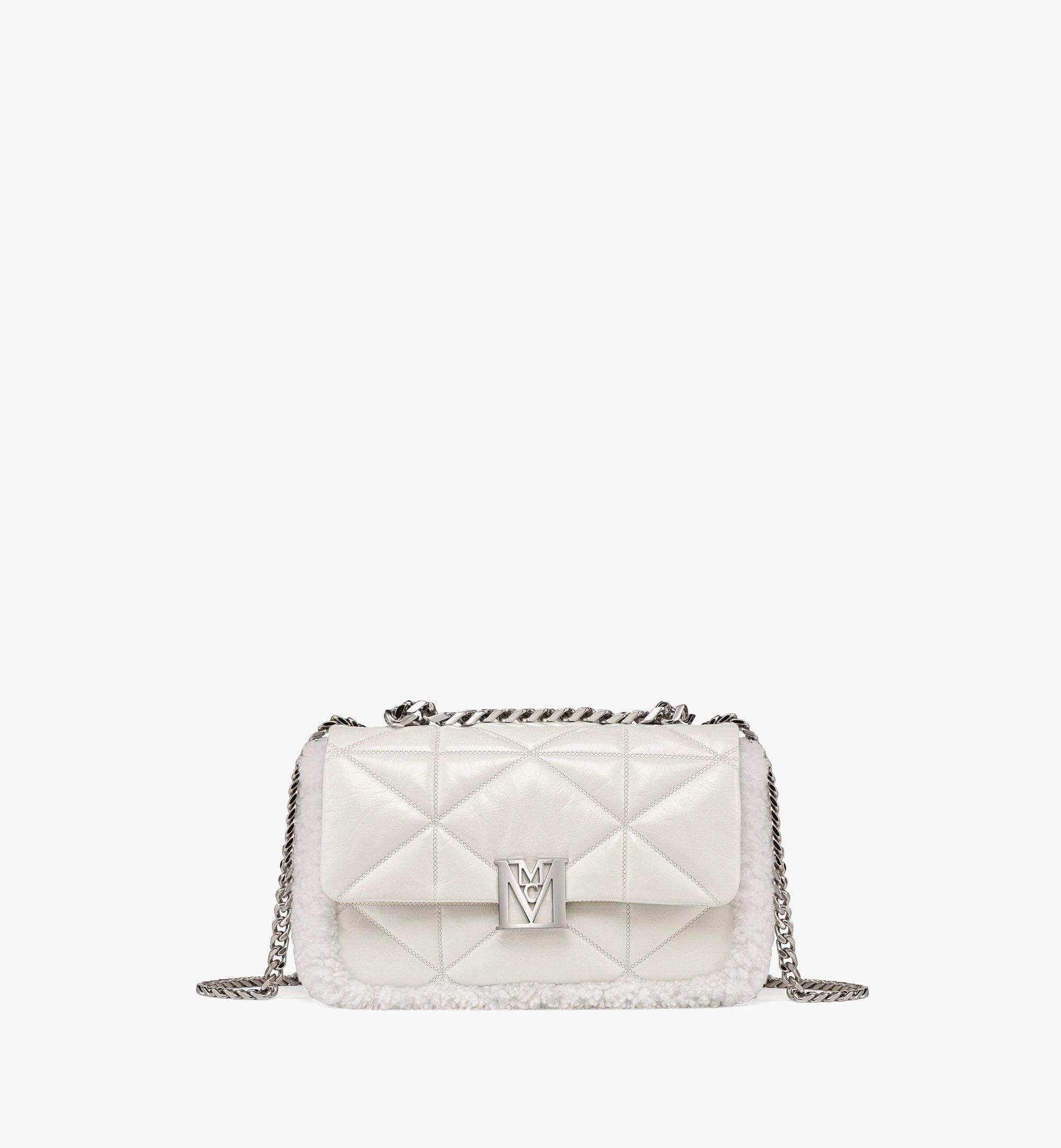 Travia Shearling Shoulder Bag in Cloud Quilted Leather - 1