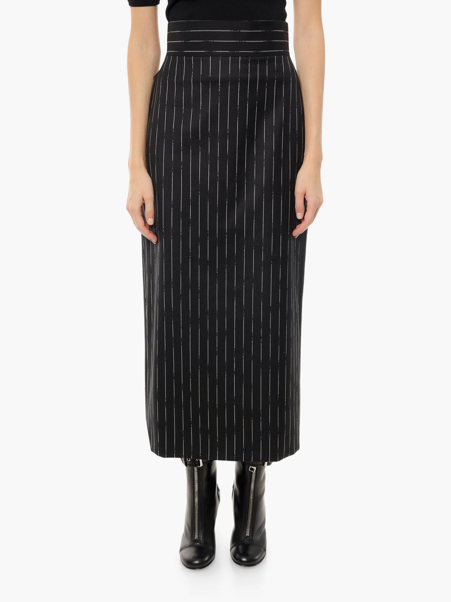 Wool Skirt With Striped Motif - 3