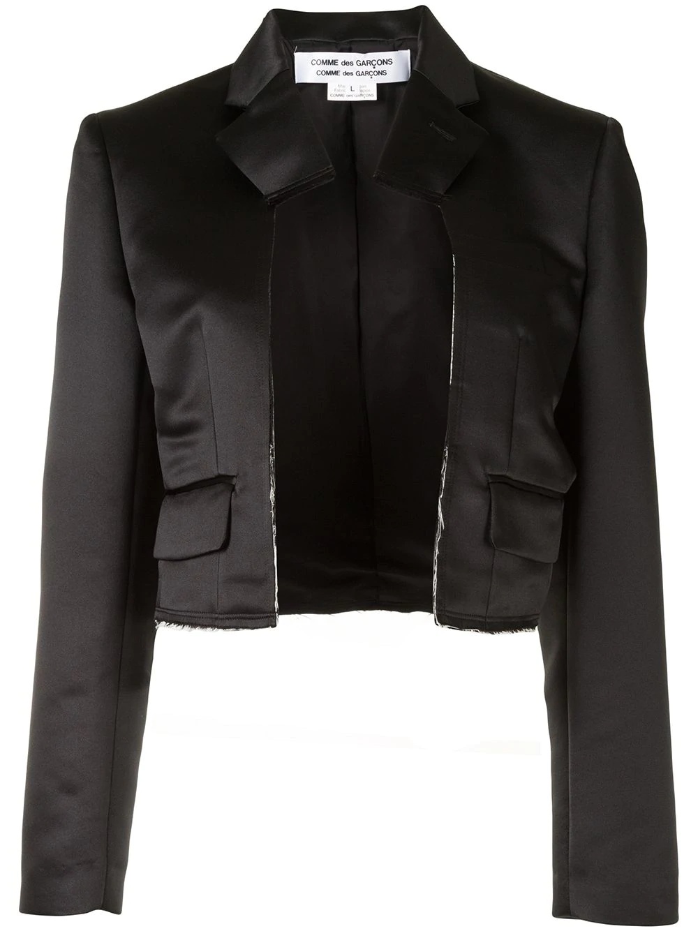 cropped open-front jacket - 1