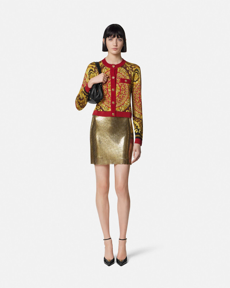 VERSACE Barocco Silk Knit Cardigan outlook