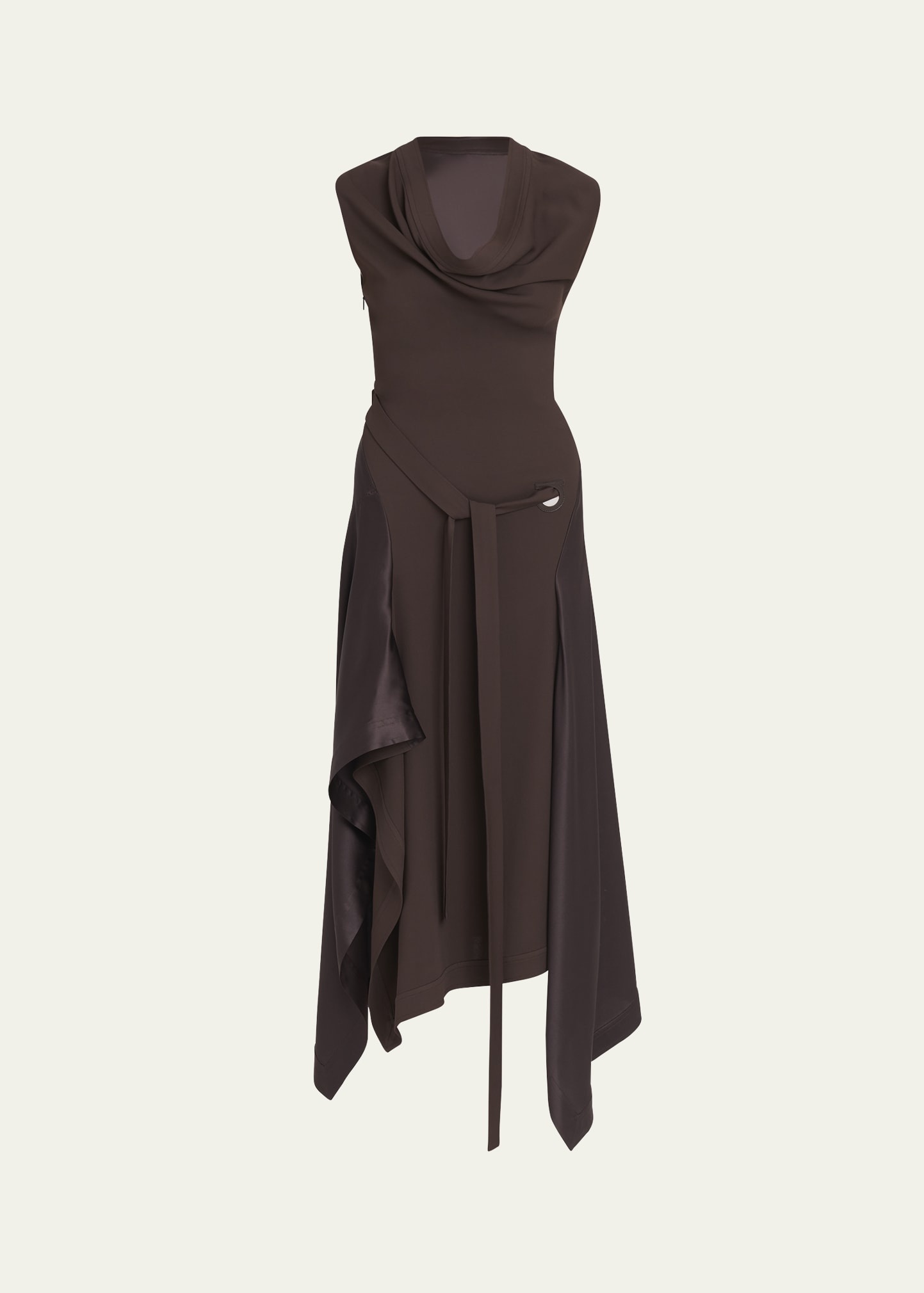 Handkerchief Hem Stretch Cady Dress - 1