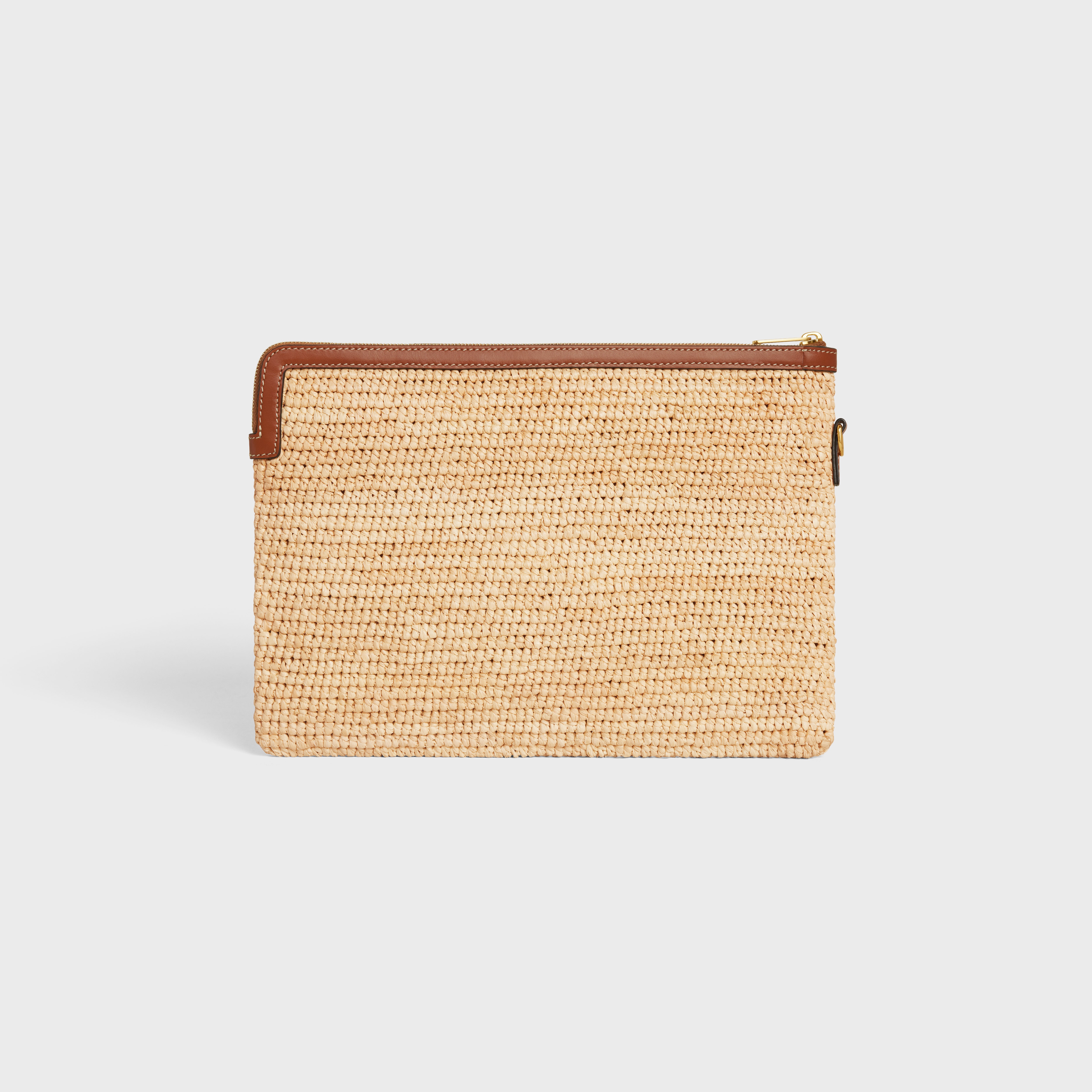 Small Pouch with strap CUIR TRIOMPHE in RAFFIA AND CALFSKIN - 4