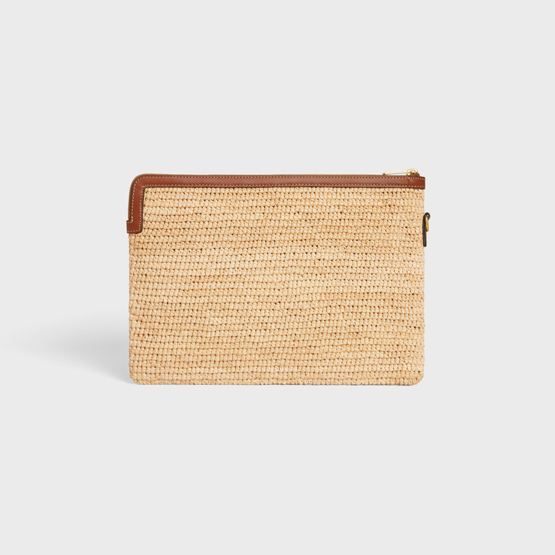 Small Pouch with strap CUIR TRIOMPHE in RAFFIA AND CALFSKIN 4