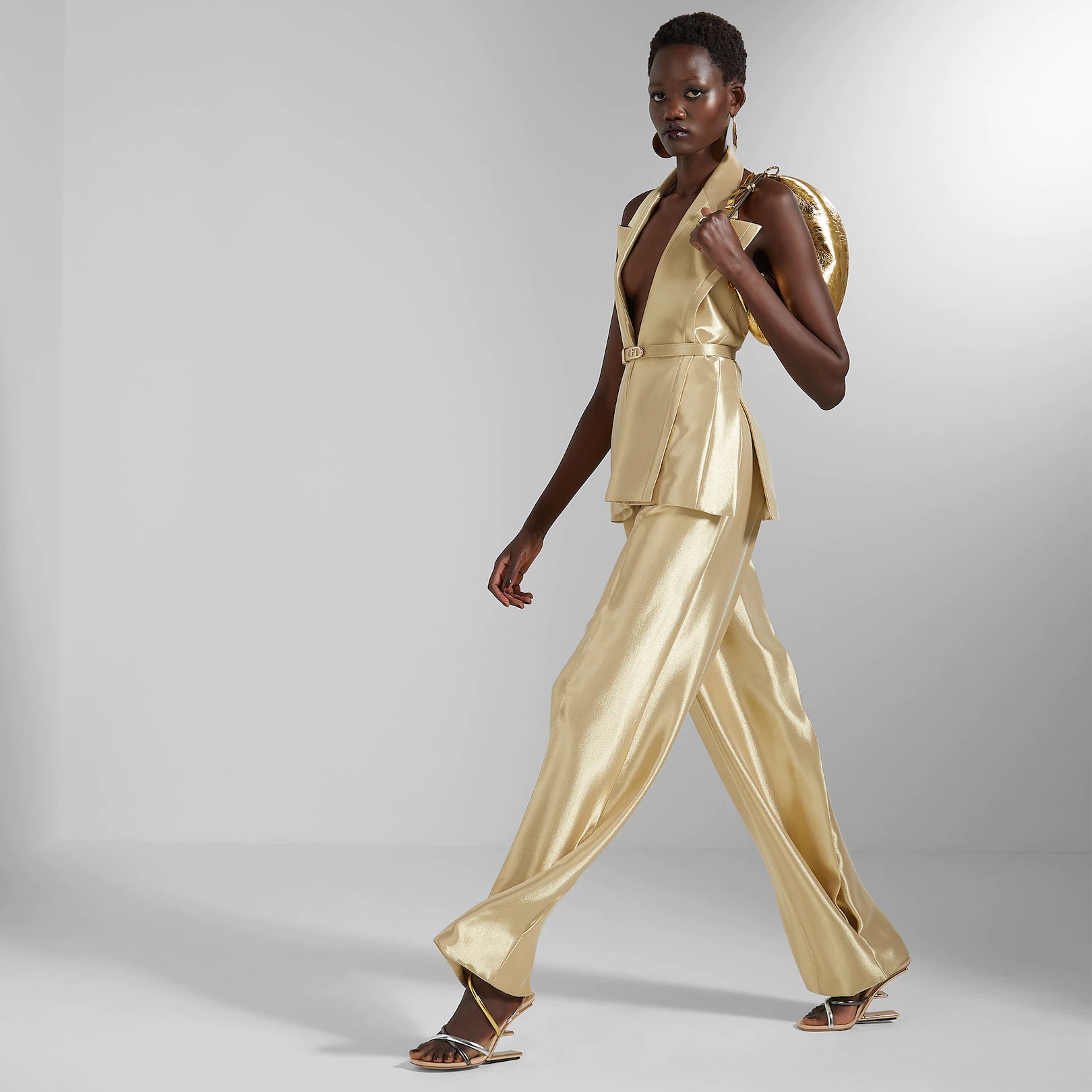 Gold-colored cady pants - 4