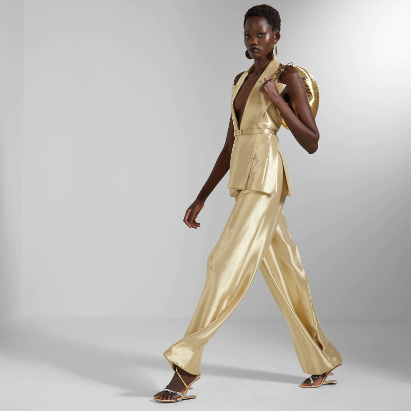 FENDI Gold-colored cady pants outlook