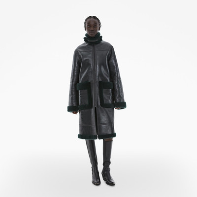 Helmut Lang PATENT LEATHER SHEARLING COAT outlook