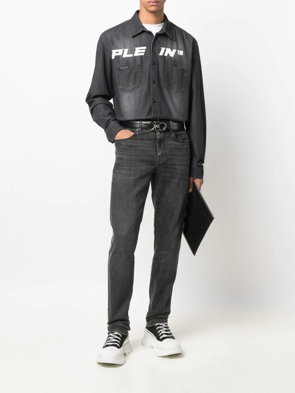 Plein™ logo denim shirt - 2