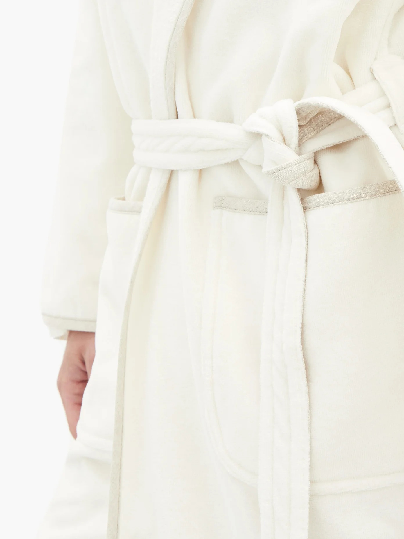 Logo-embroidered cotton-towelling bathrobe - 4