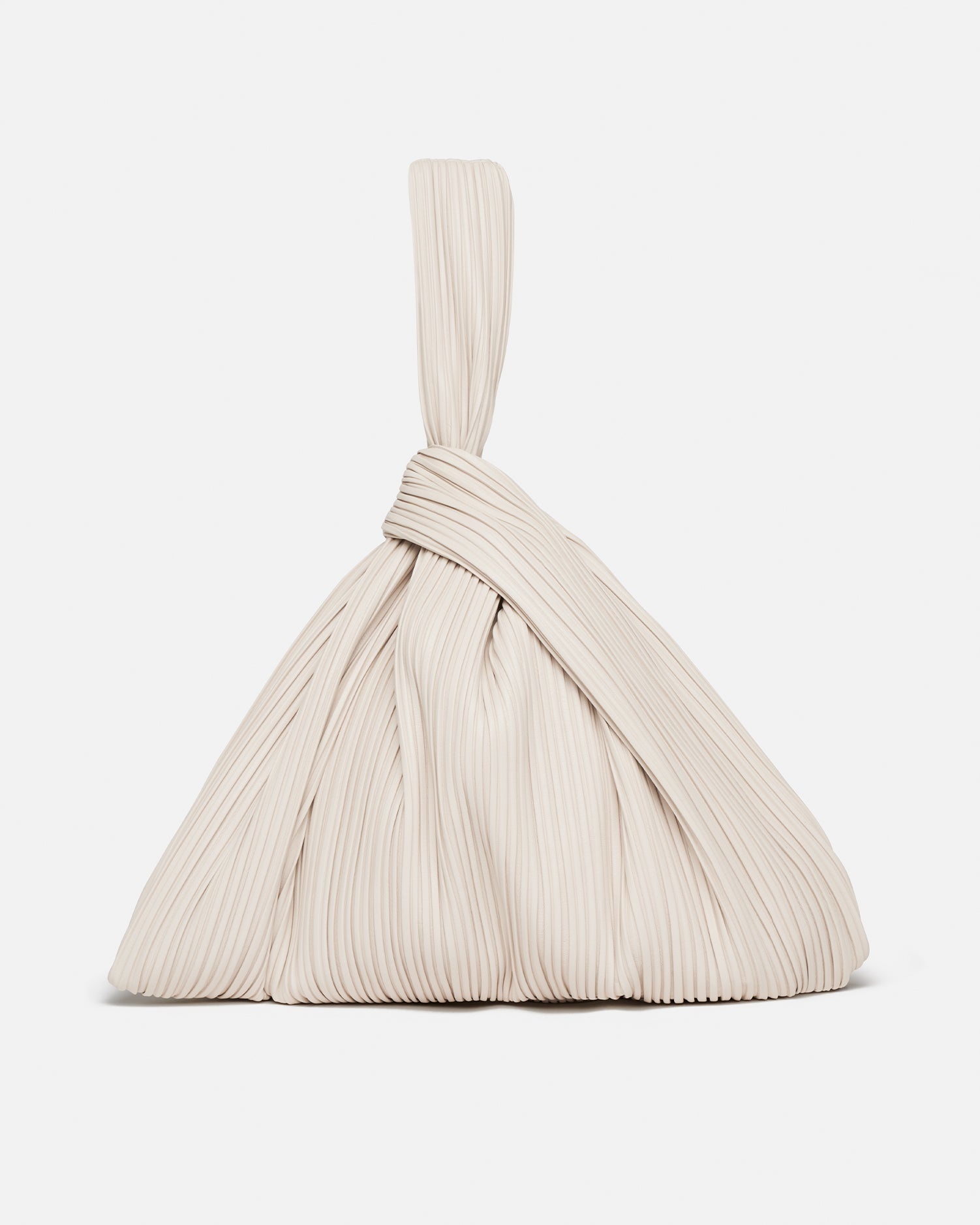 Large Pleated Vegan Leather Clutch - 6