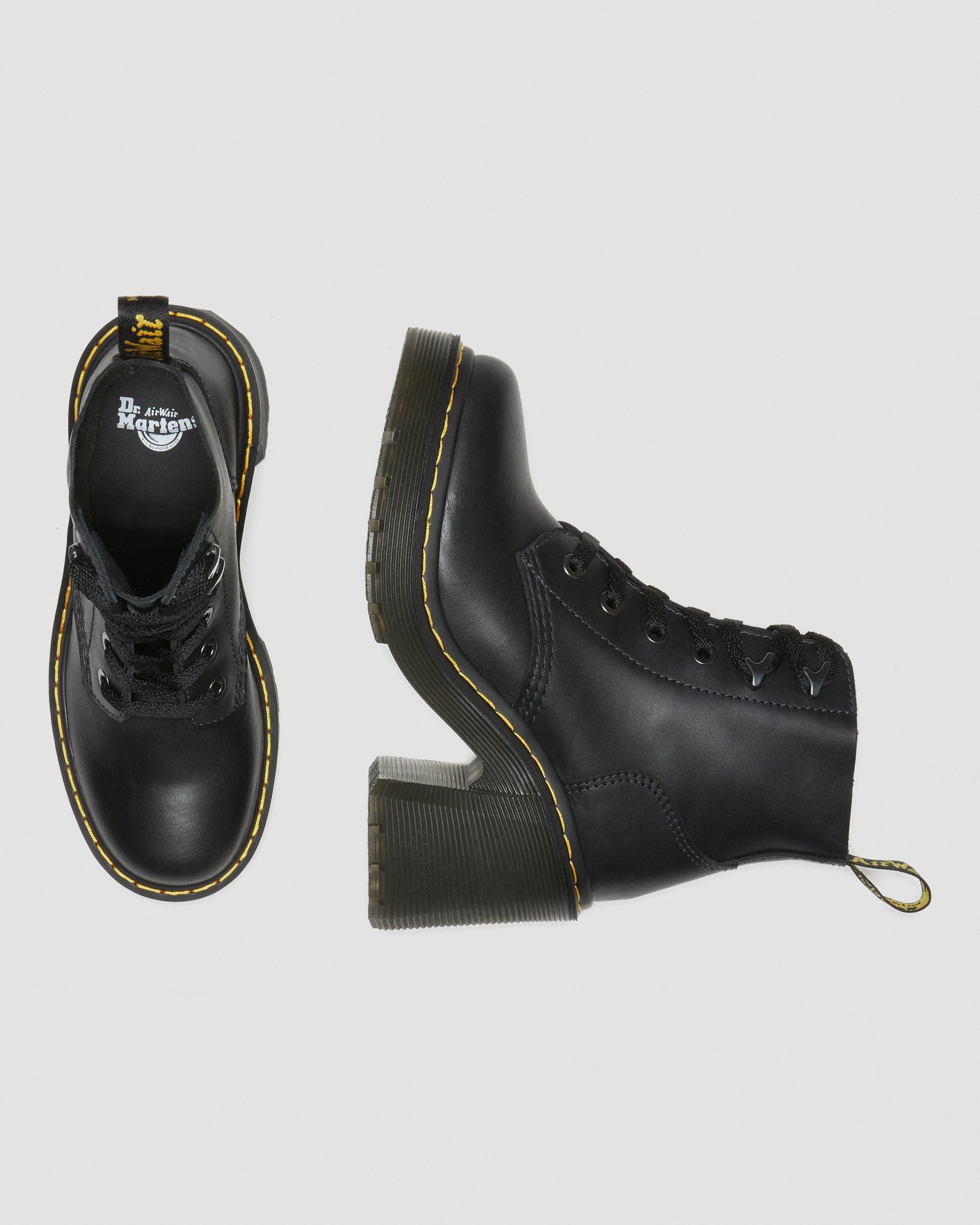 Jesy Sendal Leather Lace Up Flared Heel Boots - 2