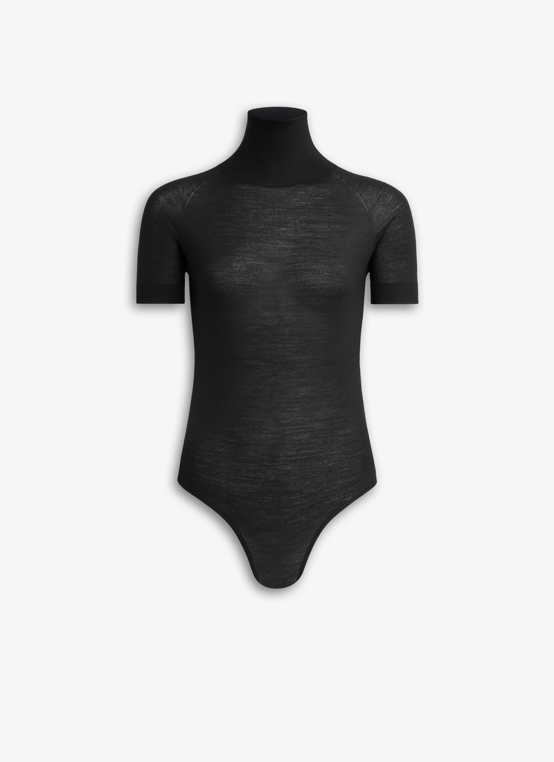 SHORT SLEEVE BODY IN SHEER WOOL KNIT - 1