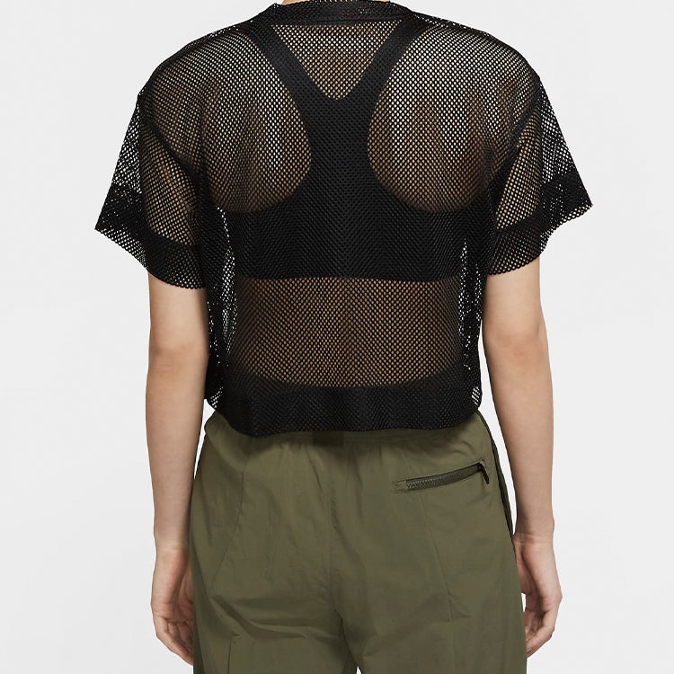 (WMNS) Air Jordan Sports Stylish Mesh Short Sleeve Black CZ1892-010 - 4