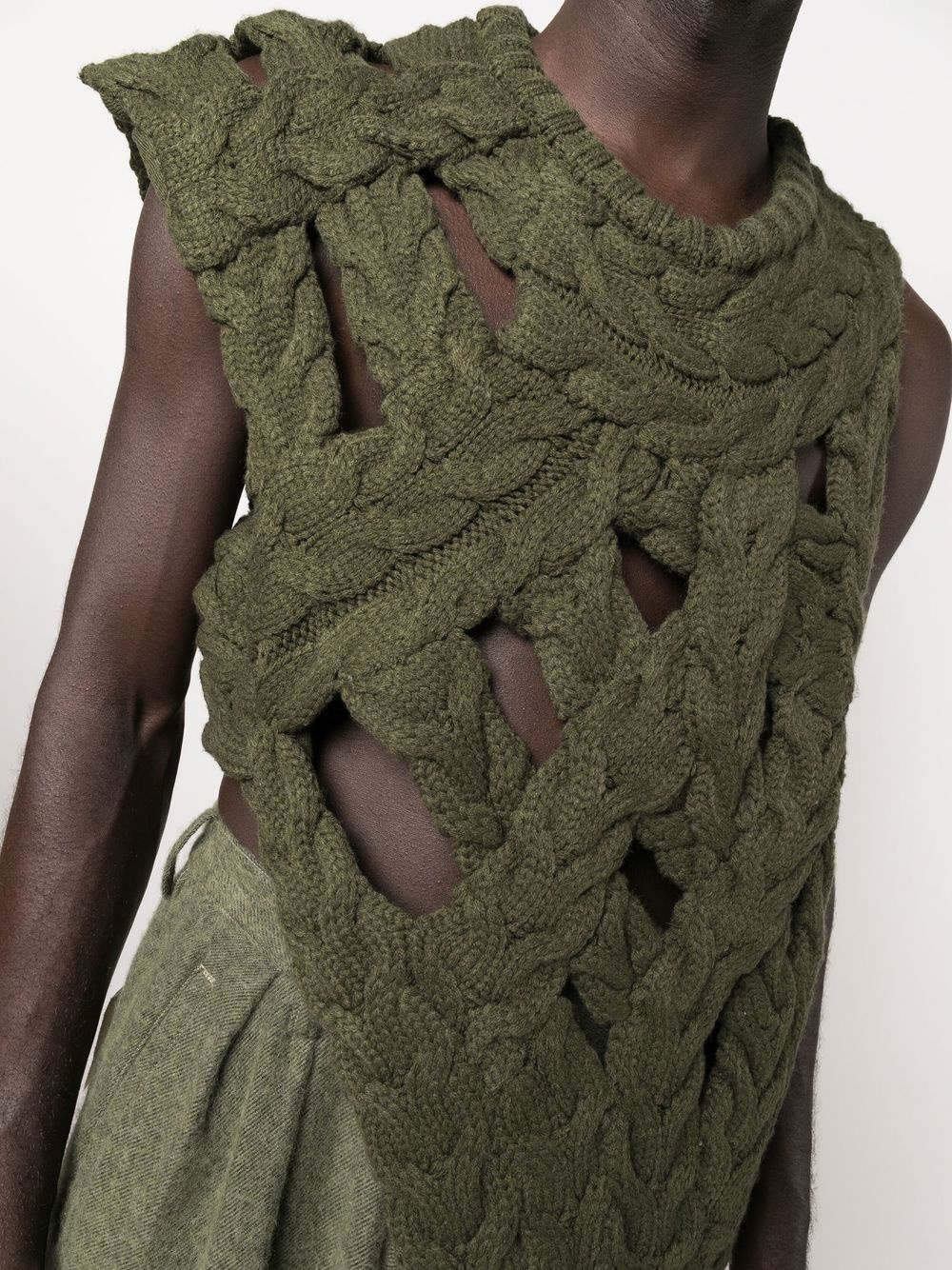 asymmetric knitted vest - 5