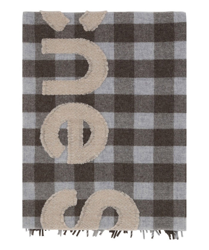 CHECK LOGO SCARF (BROWN/BEIGE) - 3