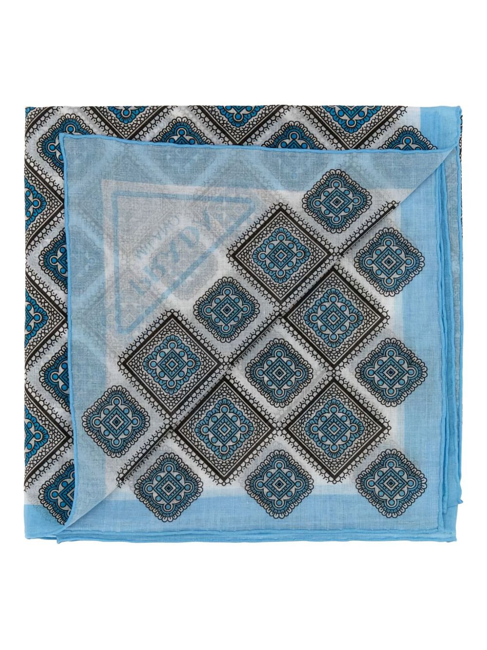 geometric-pattern cotton foulard - 2