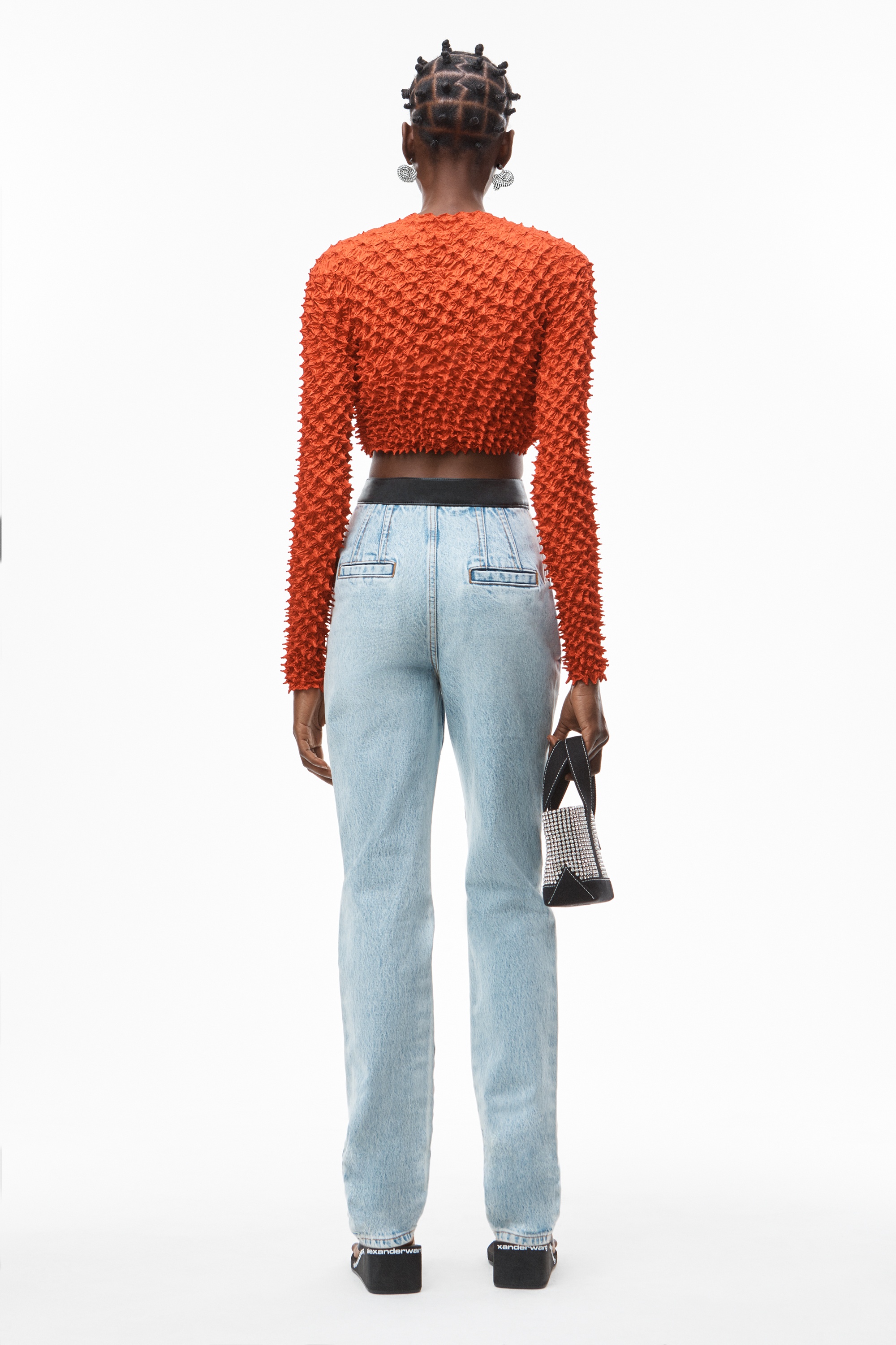 STACKED SLIM CONTRAST JEAN IN LEATHER - 5