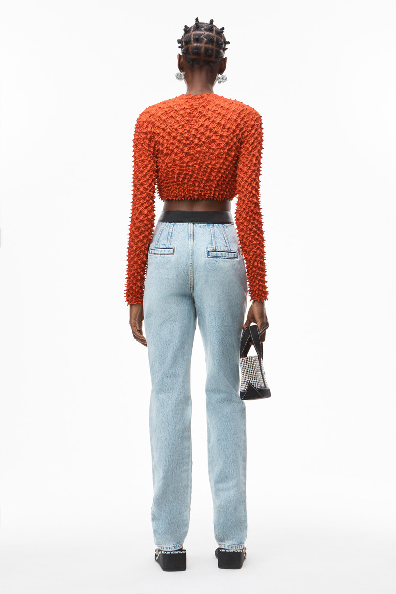 STACKED SLIM CONTRAST JEAN IN LEATHER 5