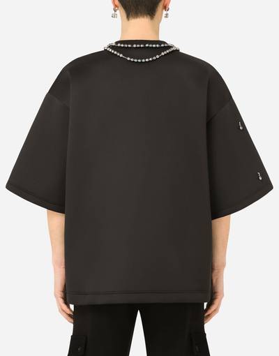 Dolce & Gabbana Technical jersey T-shirt with necklace and pendants outlook