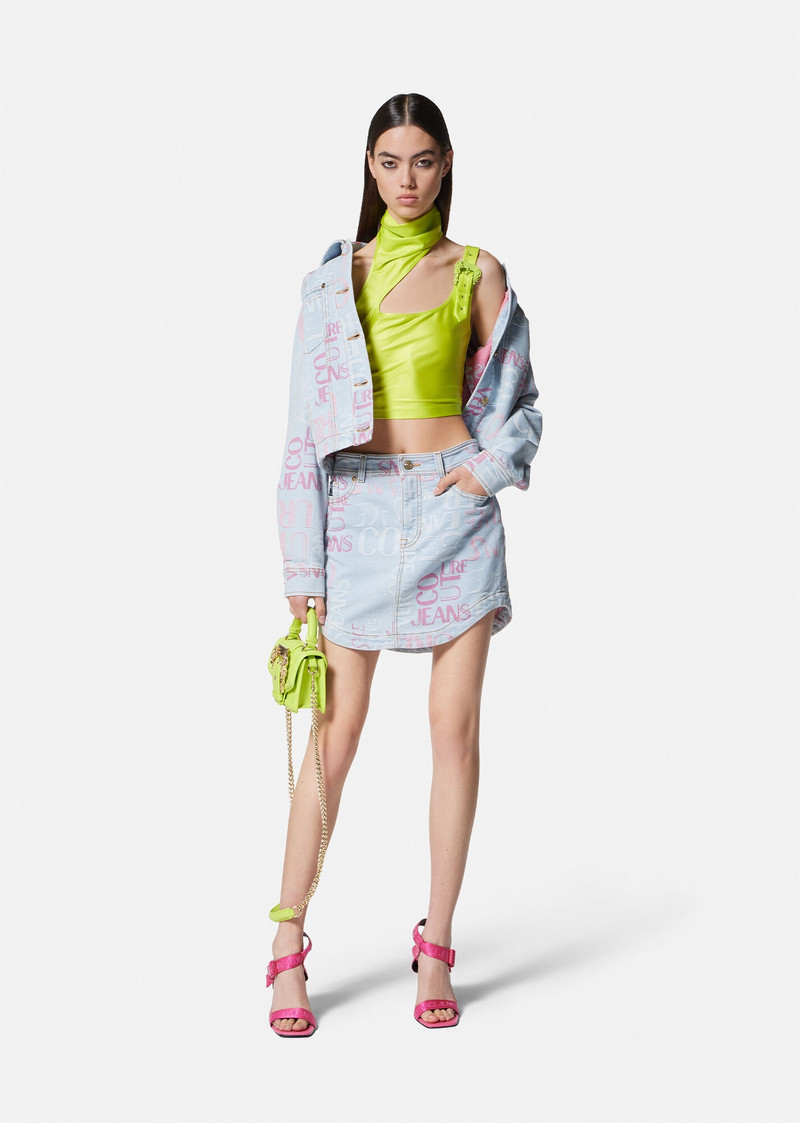 VERSACE JEANS COUTURE Baroque Buckle Crop Top outlook