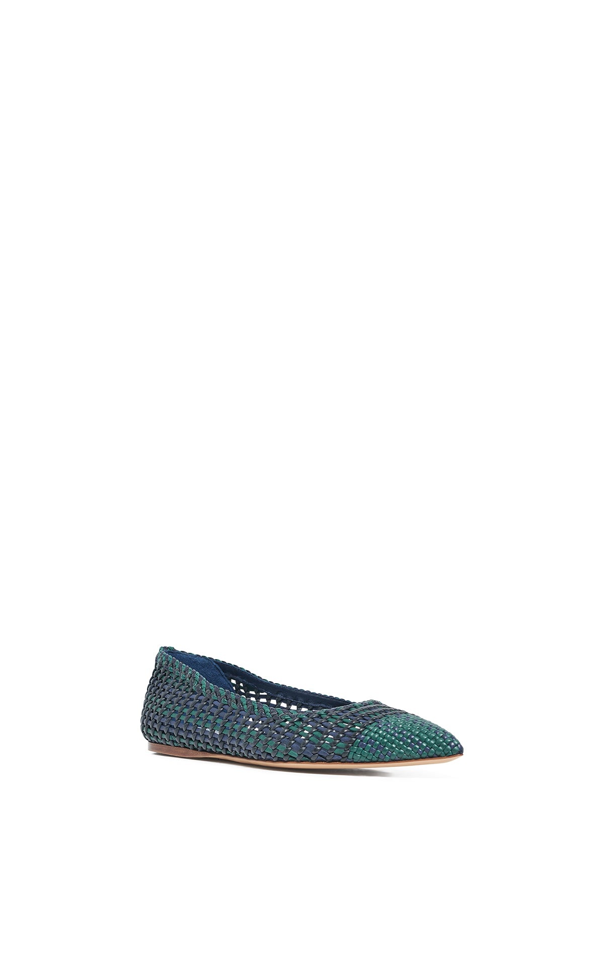 Aurora Braided Flat Shoe in Navy Multi Leather - 2