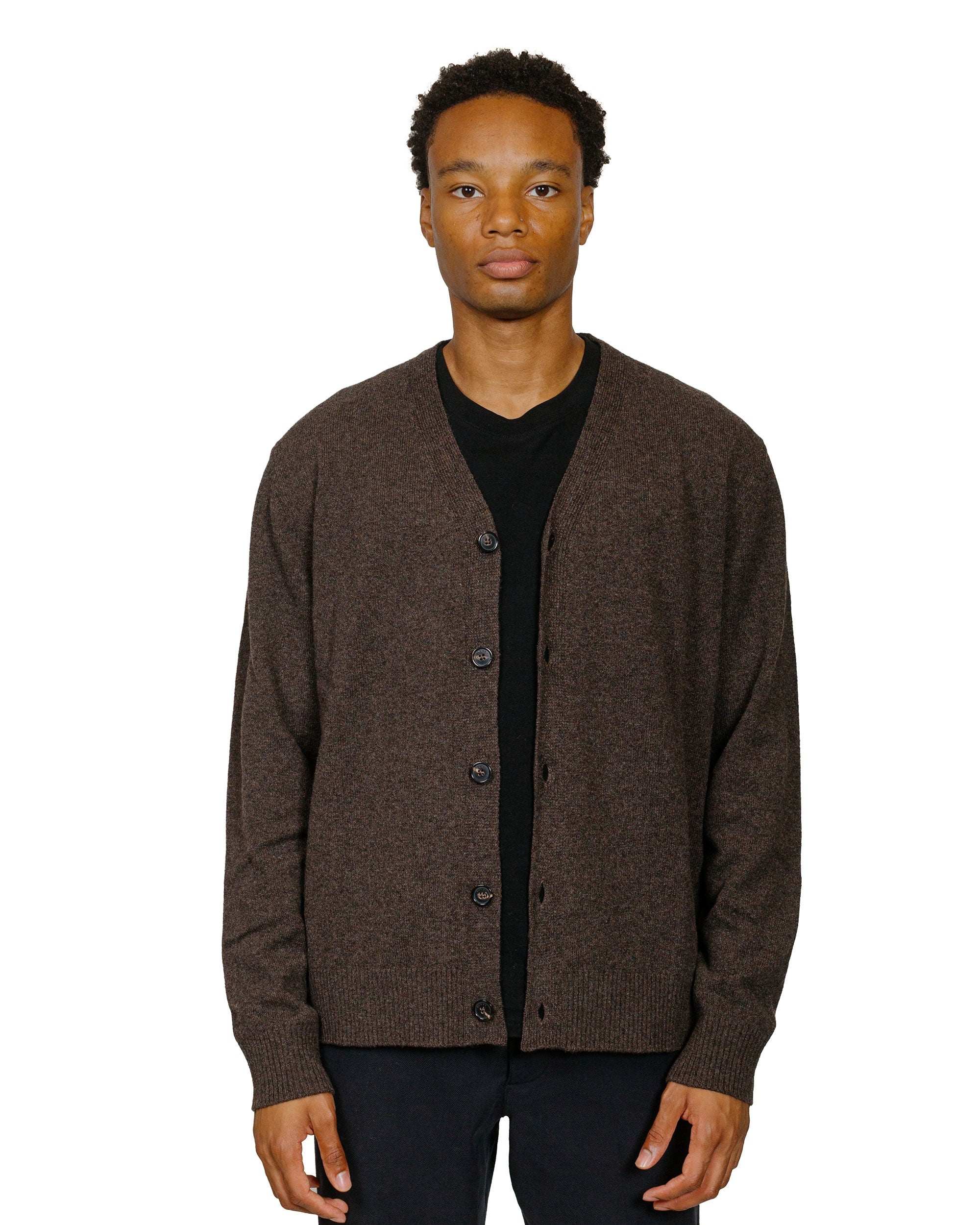 Standard Merino Lambswool Cardigan Heathland Brown - 2